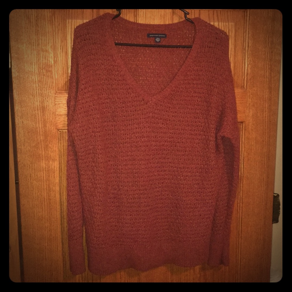 American 🦅 outfitters deep orange sweater